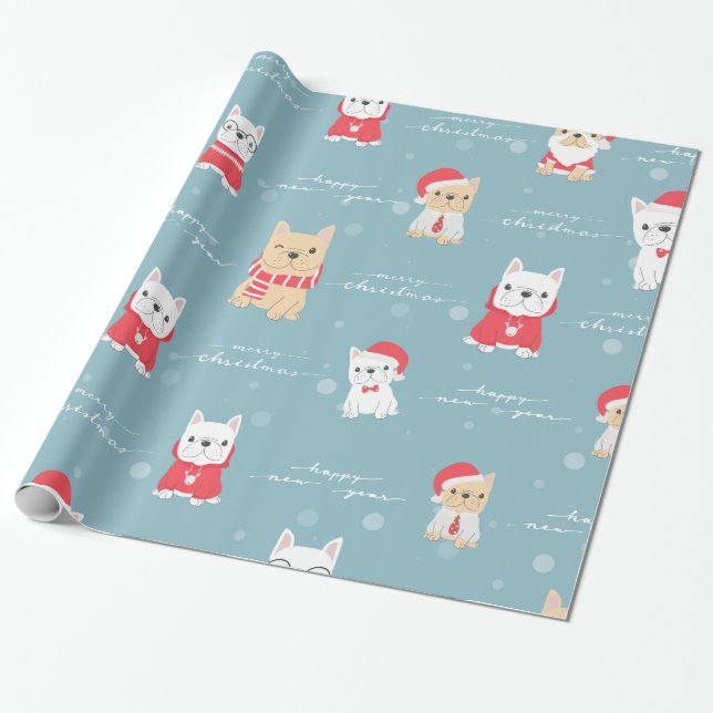 Doggy - Christmas Gift Wrapping Paper (Unrolled)