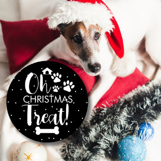 Doggy Christmas Present, pooch, Custom Dog Biscuit Classic Round Sticker