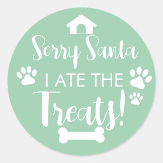 Doggy Christmas Present, pooch, Custom Dog Biscuit Classic Round Sticker