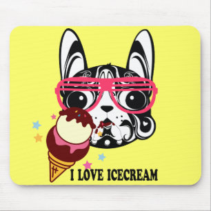 doggy dog icecream sunglass mousepad