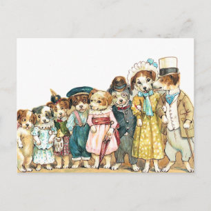 Doggy Family Postcard