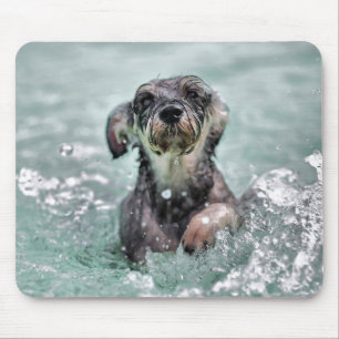 Doggy Paddle Cute Dog Swimming Mouse Pad