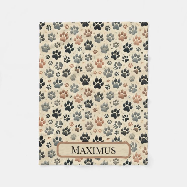 Doggy Paws Fleece Blanket (Front)