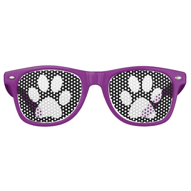 Doggy Paws Prints Retro Sunglasses (Front)