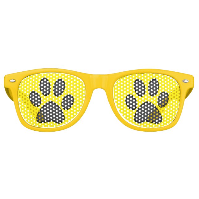 Doggy Paws Prints Retro Sunglasses (Front)