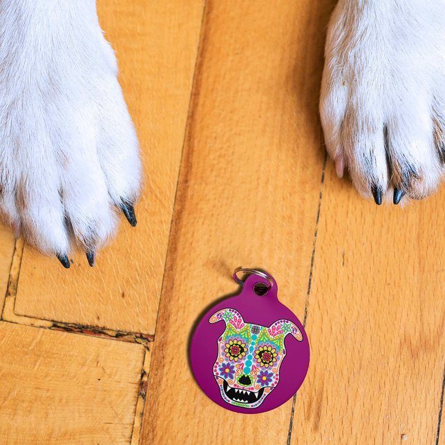 Doggy sugar skull pet tag (Creator Uploaded)