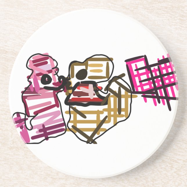 Doggy valentine joy  coaster (Front)