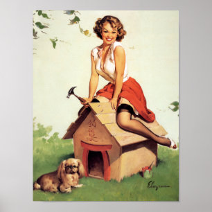 Doghouse Pin Up Poster