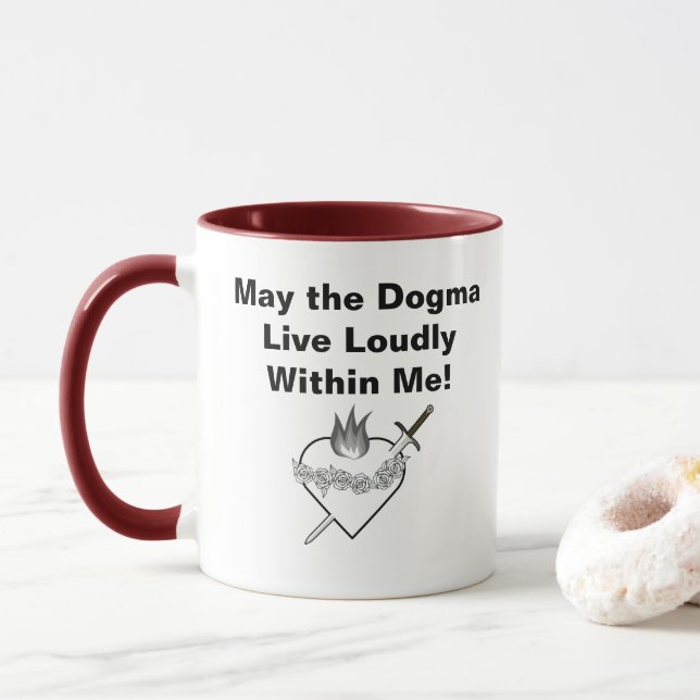 Dogma Lives Loudly Mug - Updated Design (With Donut)