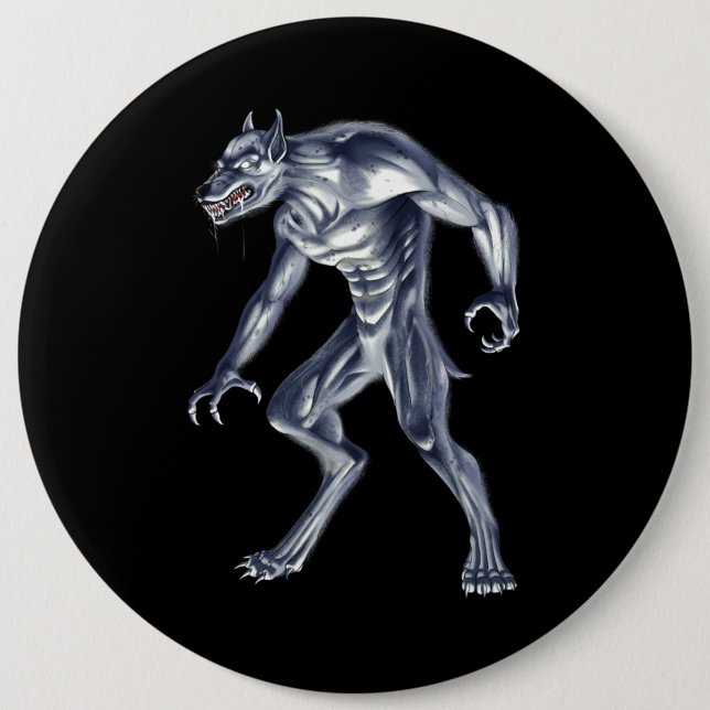Dogman Cryptid Beast 6 Cm Round Badge (Front)