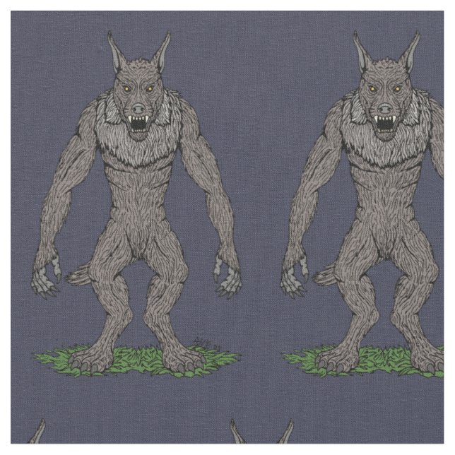 Dogman Cryptid or Werewolf Fabric (Close Up)