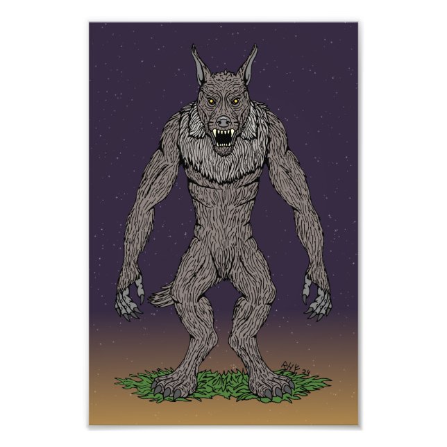 Dogman Cryptid or Werewolf Photo Print (Front)