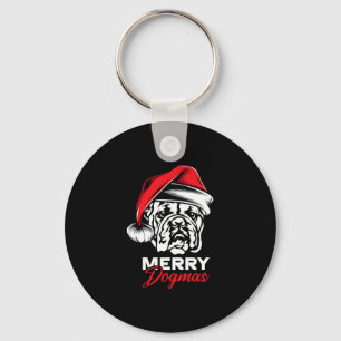 Dogmas English Bulldog Christmas  Key Ring