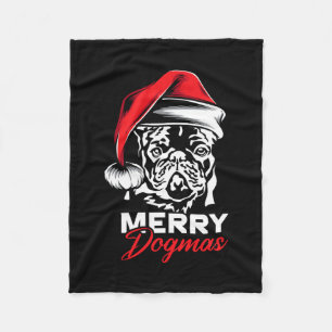 Dogmas French Bulldog Frenchie Christmas  Fleece Blanket