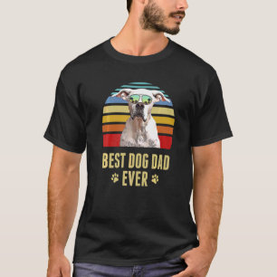 Dogo Argentino Best Dog Dad Ever Retro Sunset T-Shirt