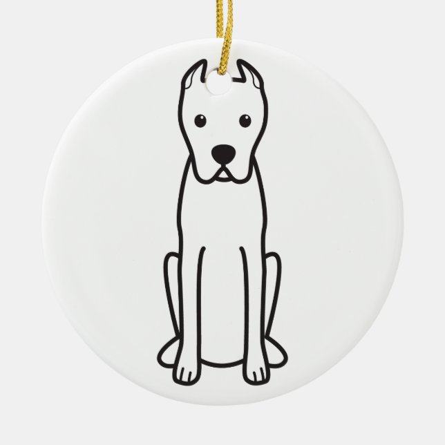 Dogo Argentino Ceramic Ornament (Front)