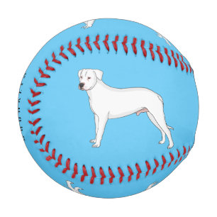 Dogo argentino dog cartoon illustration baseball