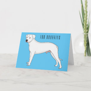 Dogo argentino dog cartoon illustration  card