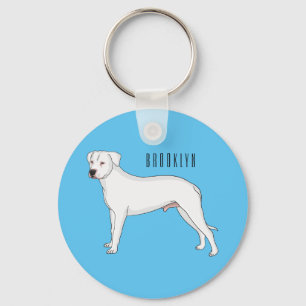 Dogo argentino dog cartoon illustration key ring