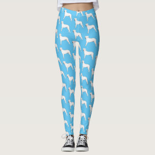 Dogo argentino dog cartoon illustration leggings