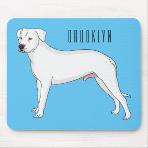 Dogo argentino dog cartoon illustration mouse pad