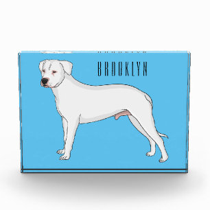 Dogo argentino dog cartoon illustration photo block