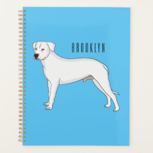 Dogo argentino dog cartoon illustration planner