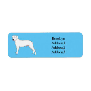 Dogo argentino dog cartoon illustration return address label