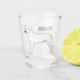 Dogo argentino dog cartoon illustration shot glass
