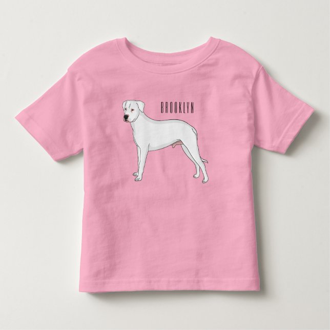 Dogo argentino dog cartoon illustration toddler T-Shirt (Front)