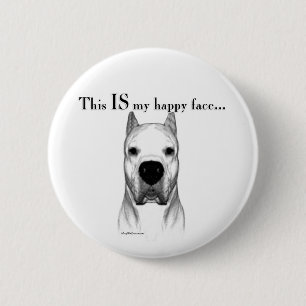 Dogo Argentino Happy Face 6 Cm Round Badge