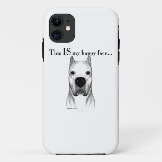 Dogo Argentino Happy Face Case-Mate iPhone Case (Back)