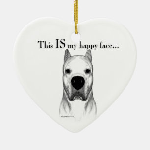 Dogo Argentino Happy Face Ceramic Ornament