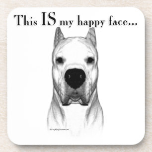 Dogo Argentino Happy Face Coaster