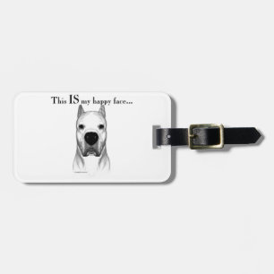 Dogo Argentino Happy Face Luggage Tag