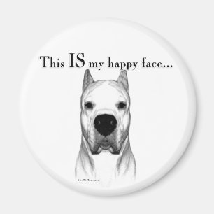 Dogo Argentino Happy Face Magnet