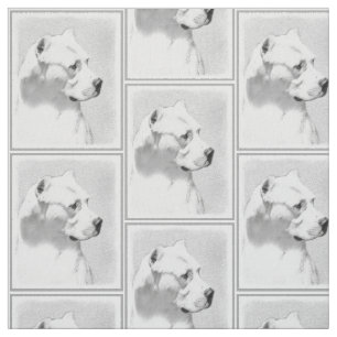 Dogo Argentino Painting - Original Dog Art Fabric