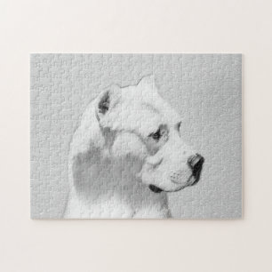 Dogo Argentino Painting - Original Dog Art Jigsaw Puzzle