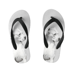 Dogo Argentino Painting - Original Dog Art Kid's Thongs