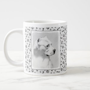 Dogo Argentino Painting - Original Dog Art Large Coffee Mug