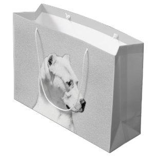 Dogo Argentino Painting - Original Dog Art Large Gift Bag