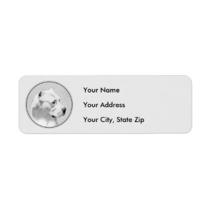 Dogo Argentino Painting - Original Dog Art Return Address Label
