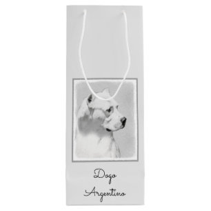 Dogo Argentino Painting - Original Dog Art Wine Gift Bag