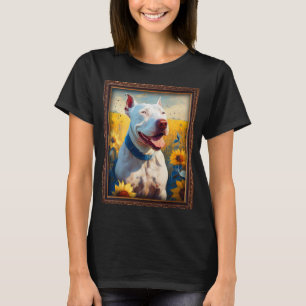 Dogo Argentino Painting Sunflower Flower Mum Women T-Shirt
