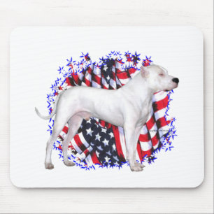 Dogo Argentino Patriot Mouse Pad