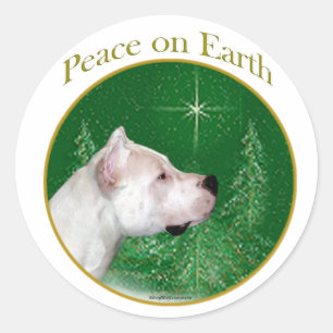 Dogo Argentino Peace Classic Round Sticker