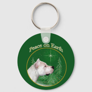 Dogo Argentino Peace Key Ring