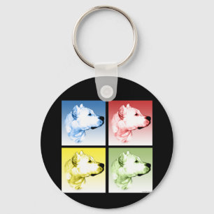 Dogo Argentino Pop Art Key Ring
