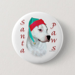 Dogo Argentino Santa Paws 6 Cm Round Badge