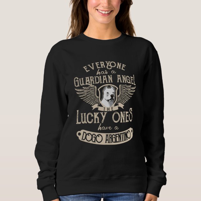 Dogo Argentino With Guardian Angel Saying Sweatshirt (Front)